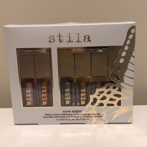 Highlighter and eye shadow